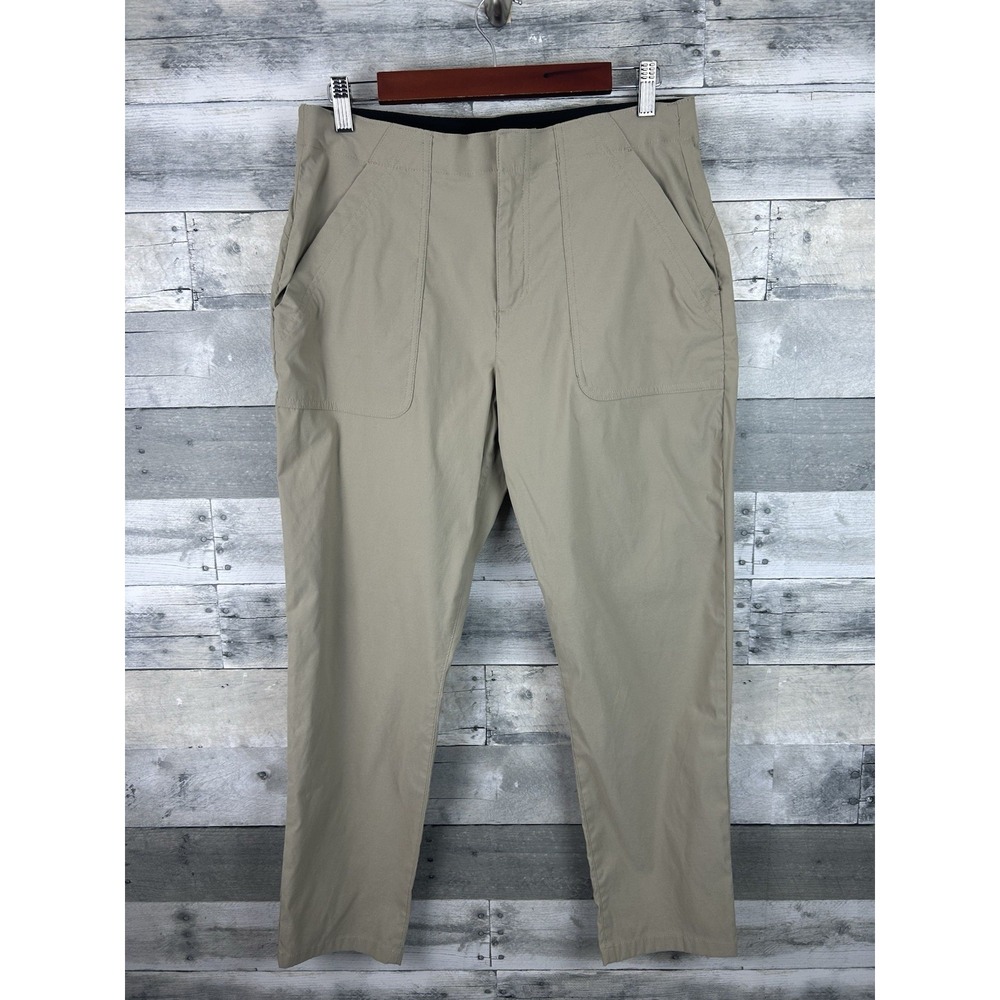 Eddie Bauer Horizon Pants Womens 10 Beige Ankle Hiking Camping Outdoor Stretch